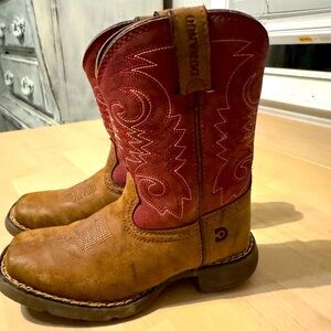 Durango Kids 11M Western Briar Brown Brick Red Cowboy Boots (C02)